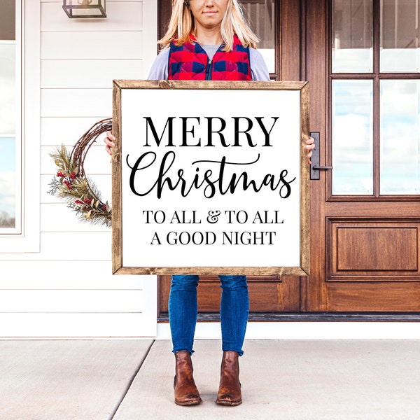 Merry Christmas To All And To All A Good Night SVG | Night Before Christmas Poem Svg | Christmas Sign Svg | Pillow Svg | Holiday Cut File