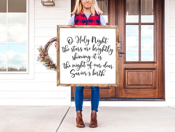 O Holy Night Svg | O Holy Night Lyrics Svg | Christian Song Lyrics Svg |  Farmhouse Winter Svg | SVG | PNG | DXF | Cricut | Silhouette