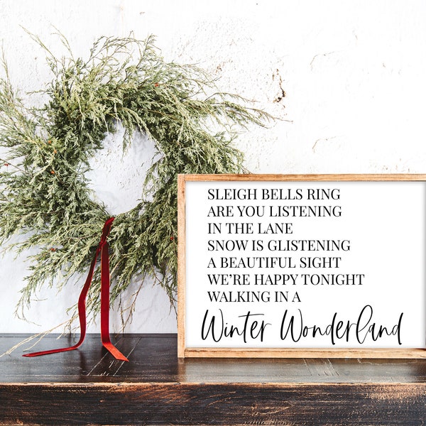 Walking in a Winter Wonderland Lyrics SVG | Christmas Carol Svg | Christmas Song Svg | Holiday Sign Svg | Winter Cut File | Digital Download