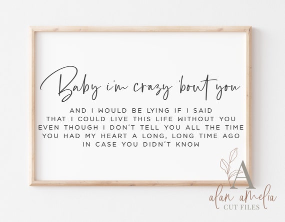 Crazy Bout You Svg In Case You Didn T Know Lyrics Etsy Canada