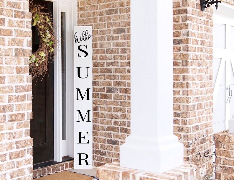 Vertical Hello Summer Svg Hello Summer Porch Sign Svg | Etsy