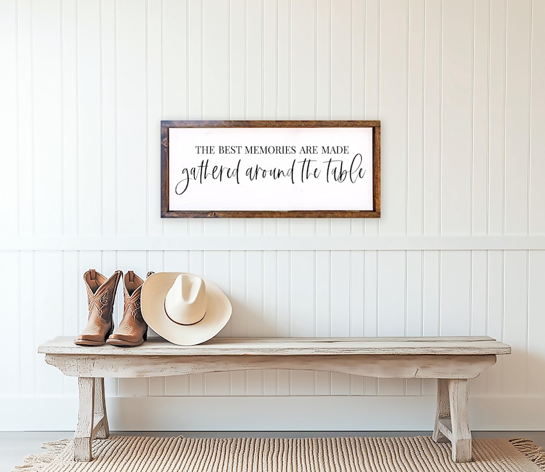 Farmhouse Kitchen Sign SVG: Memories Around The Table (Cut File & Printable Art) image 1