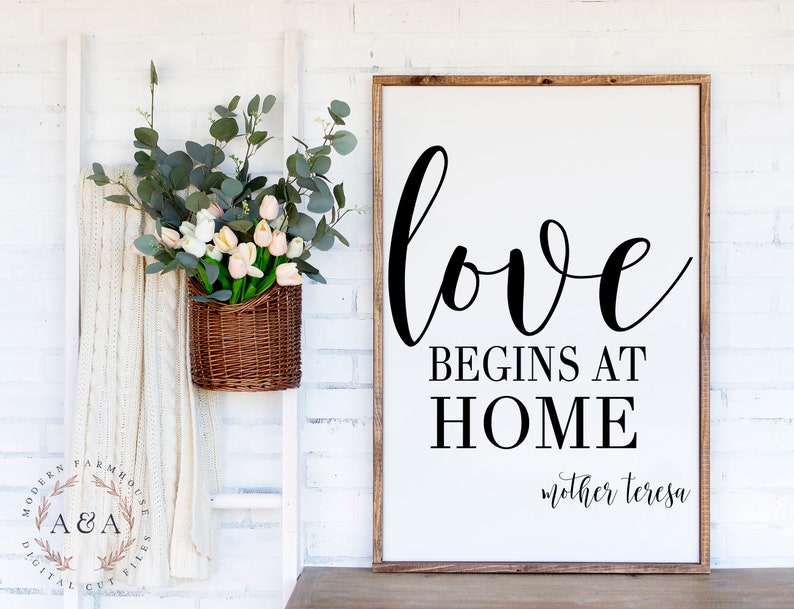 Download Love Begins At Home Svg Mother Teresa Quote Svg | Etsy