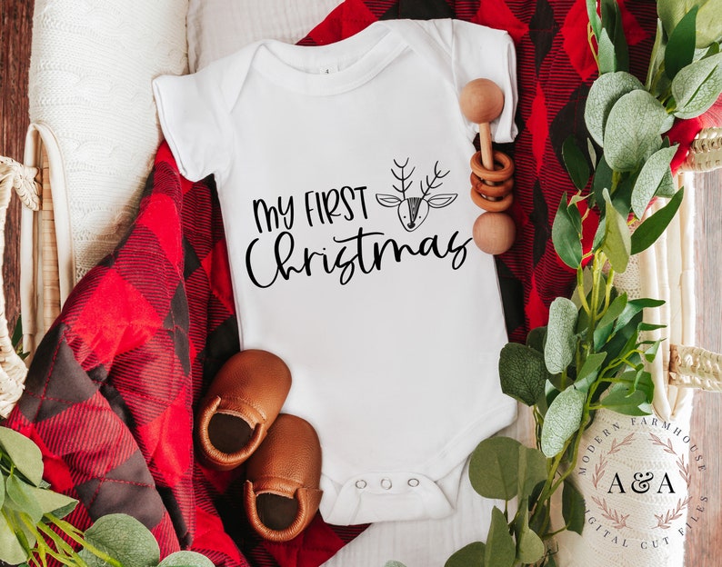 Download My First Christmas SVG File Christmas Baby Onesie Svg | Etsy