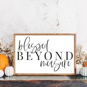 Blessed Beyond Measure SVG | Thanksgiving Svg | Gesegnetes Zitat Svg | Damen Herbst Shirt Svg | Herbstschild Svg | Cricut | Silhouette | PNG