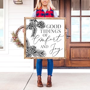 Good Tidings of Comfort and Joy SVG | Christmas Song Svg | Winter Sign Svg | Winter Foliage Svg | Pine Branches Svg | Christmas Sign Svg