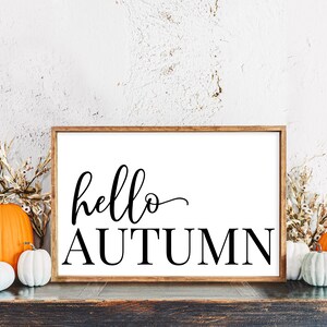Autumn　オータム　ステッカー Hello Autumn Sign SVG: Fall Decor Cut File (digital Download