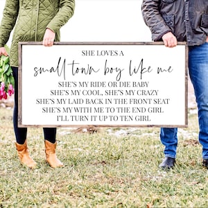 Small Town Boy Lyrics SVG: Country Music Wedding Song (Digital Cut File)