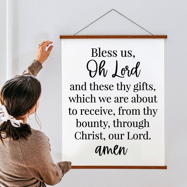 Bless Us O Lord SVG | Table Blessing Svg | Prayer Svg | Christian Kitchen Sign Svg | Dining Room Svg | Tea Towel Svg | Modern Farmhouse Svg