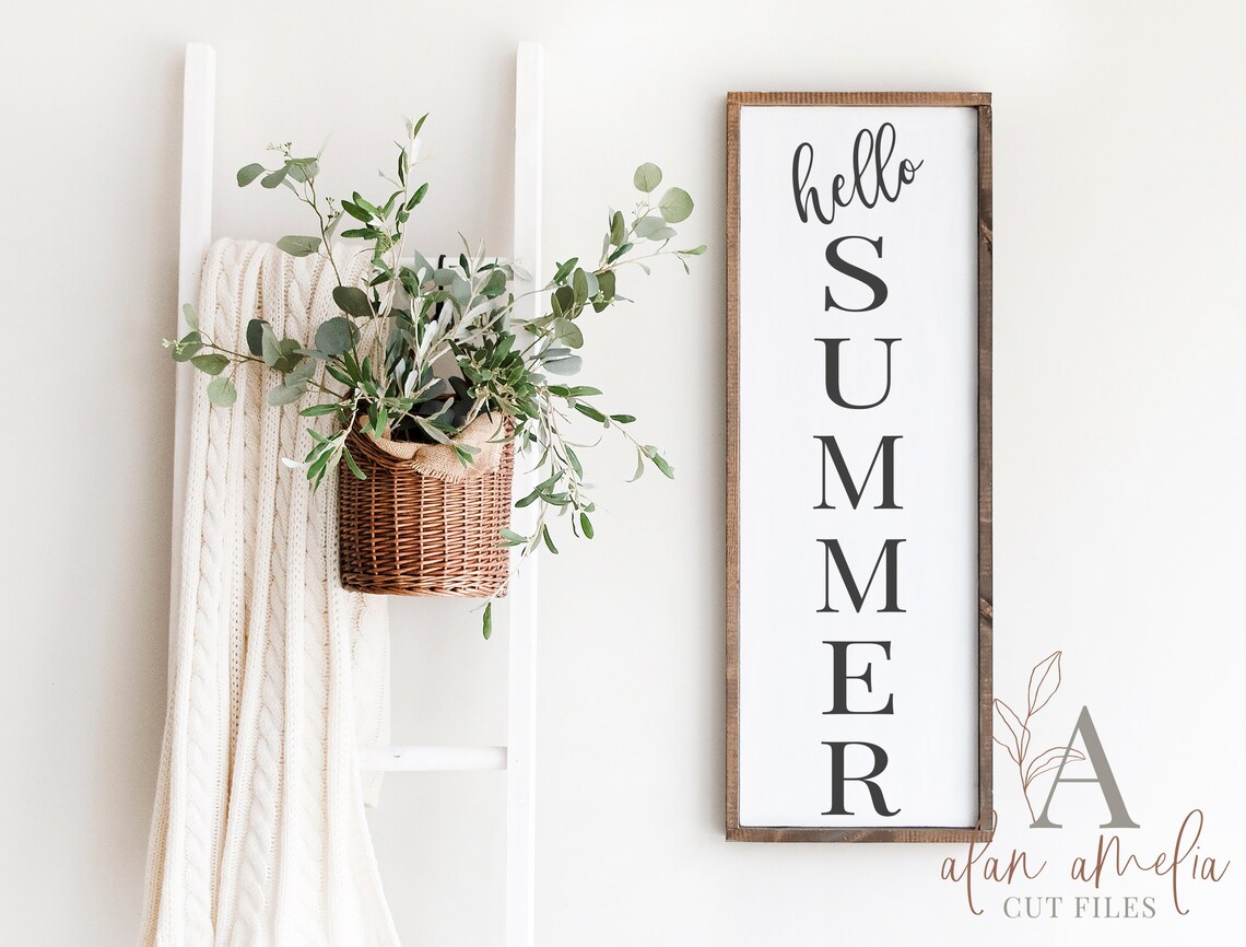 Download Hello Summer SVG Hello Summer Porch Sign Svg Vertical Sign | Etsy