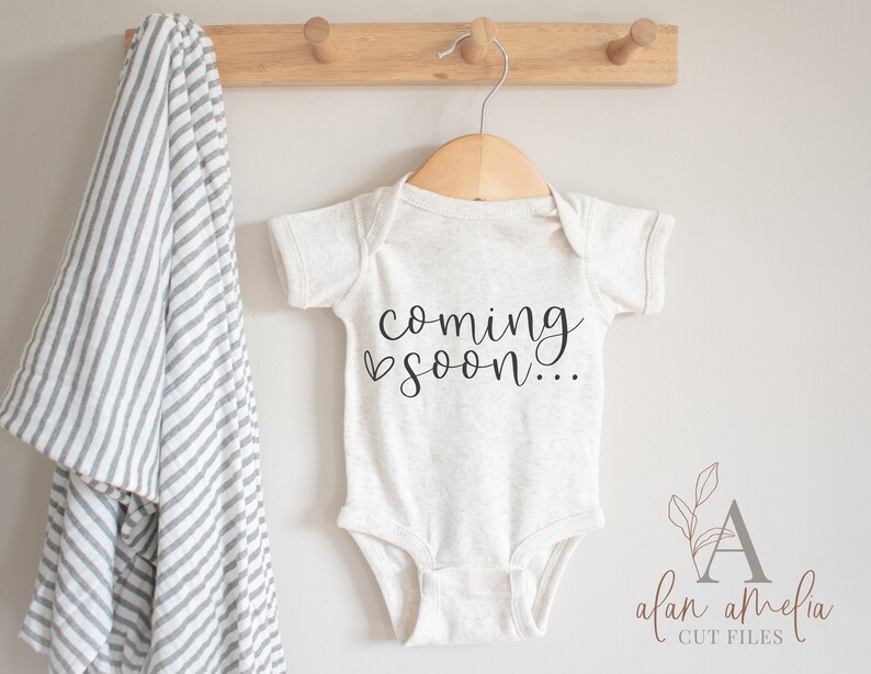Download Coming Soon SVG Pregnancy Announcement Onesie Svg | Etsy