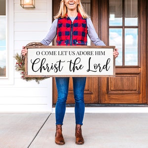 O Come Let Us Adore Him SVG |  Christmas Song Svg | Holiday Cut File | Christmas Sign Svg | Christian Christmas Svg | Modern Farmhouse Svg