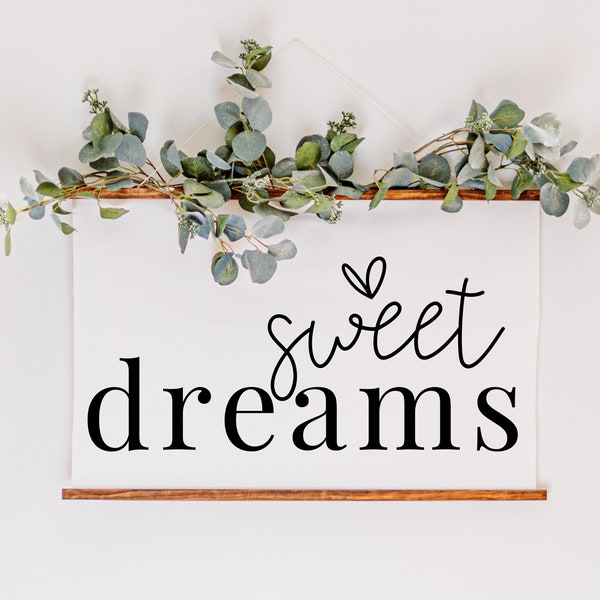 Sweet Dreams SVG | Nursery Sign Svg | Above The Crib Sign Svg | Nusery Pillow Svg | Baby Gift Svg | Kid's Room Svg | Cricut | Silhouette