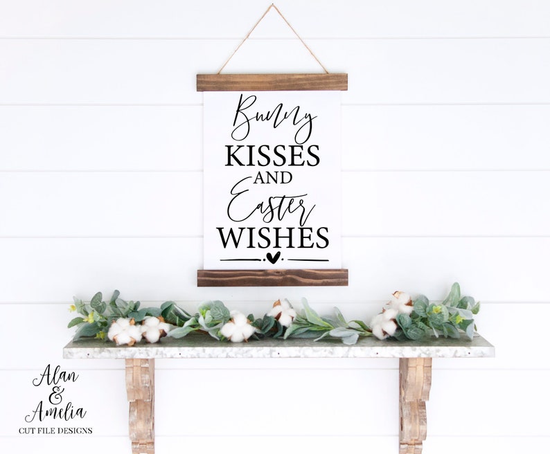 Download Bunny Kisses And Easter Wishes SVG Easter Quote Svg Modern ...