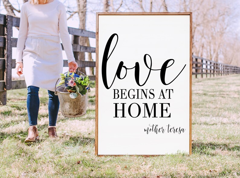 Love Begins at Home SVG Mother Teresa Quote Svg Etsy