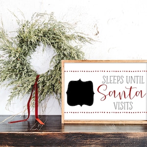 Santa Countdown SVG: Christmas Sign Cut File (Digital Download)