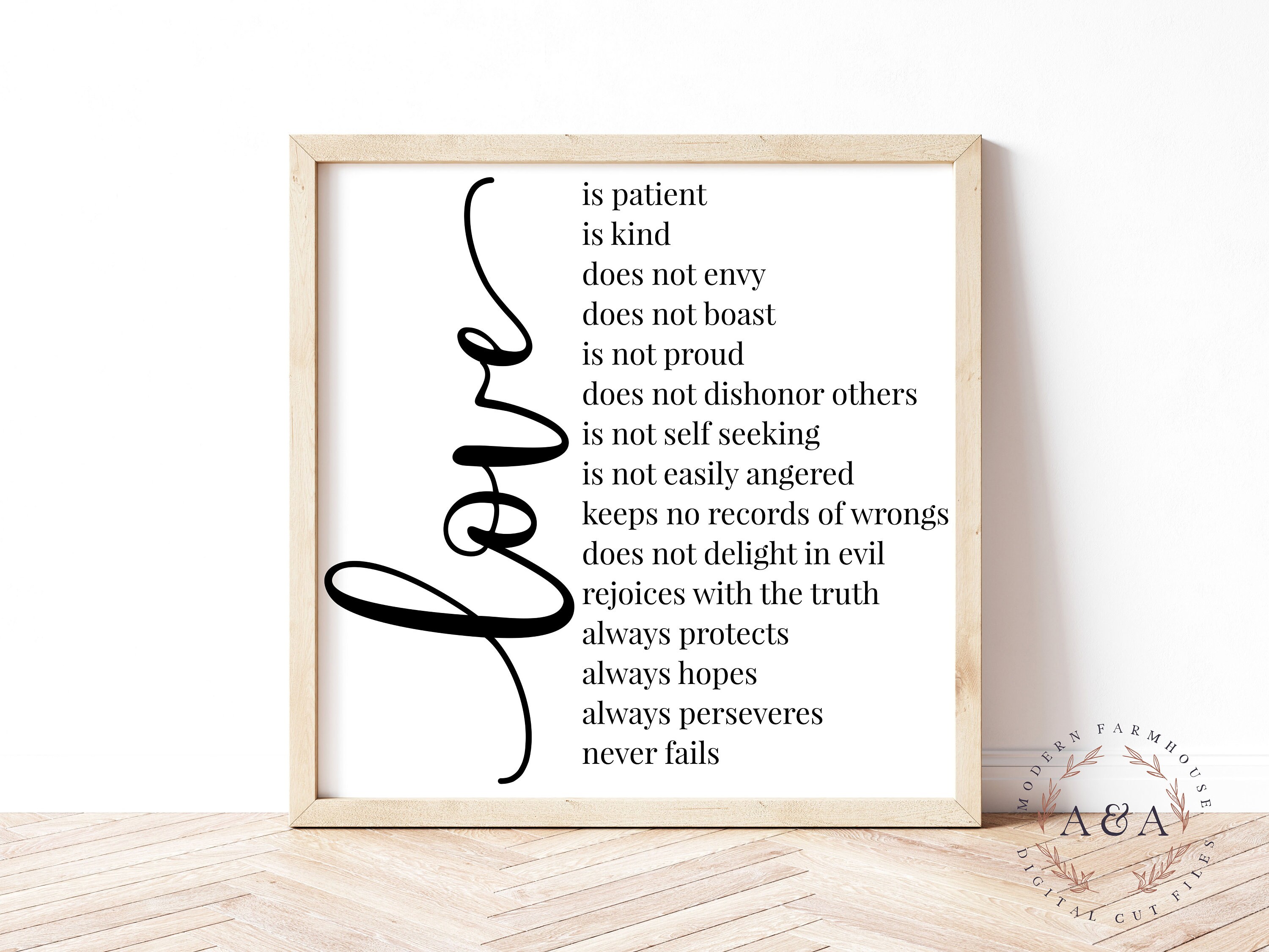 Download Love Is Patient Love Is Kind Svg 1 Corinthians 13:4-8 | Etsy