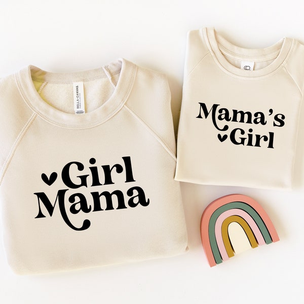 Girl Mama SVG | Mama's Girl CUT FILE | Retro Matching Mommy and Me | Mama and Mini Shirts Digital Design | Girl Mom | Baby Girl Onesie