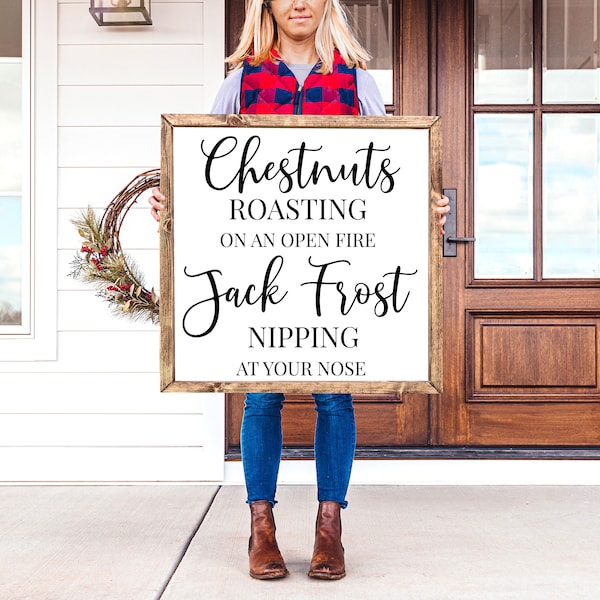 Chestnuts Roasting On An Open Fire SVG | Jack Frost Svg | The Christmas Song Svg | Winter Pillow Svg |Christmas Sign Svg | Holiday Cut File