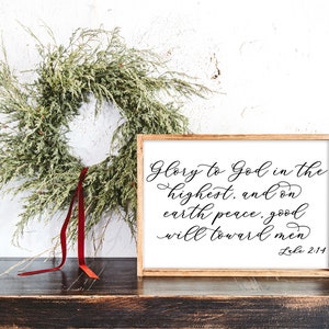 Glory To God In The Highest SVG | Luke 2:14 | Christian Christmas Sign Svg | Bible Verse Svg | Christ The Lord Svg | Farmhouse Christmas