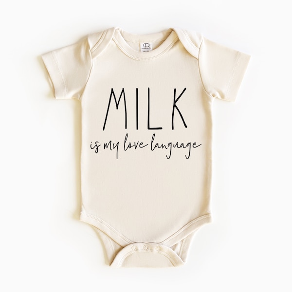 Milk Is My Love Language SVG | Funny Baby Quote Svg | Humorous Onesie Svg | Rae Dunn Inspired Onesie |Infant Bodysuit Svg | Minimalist