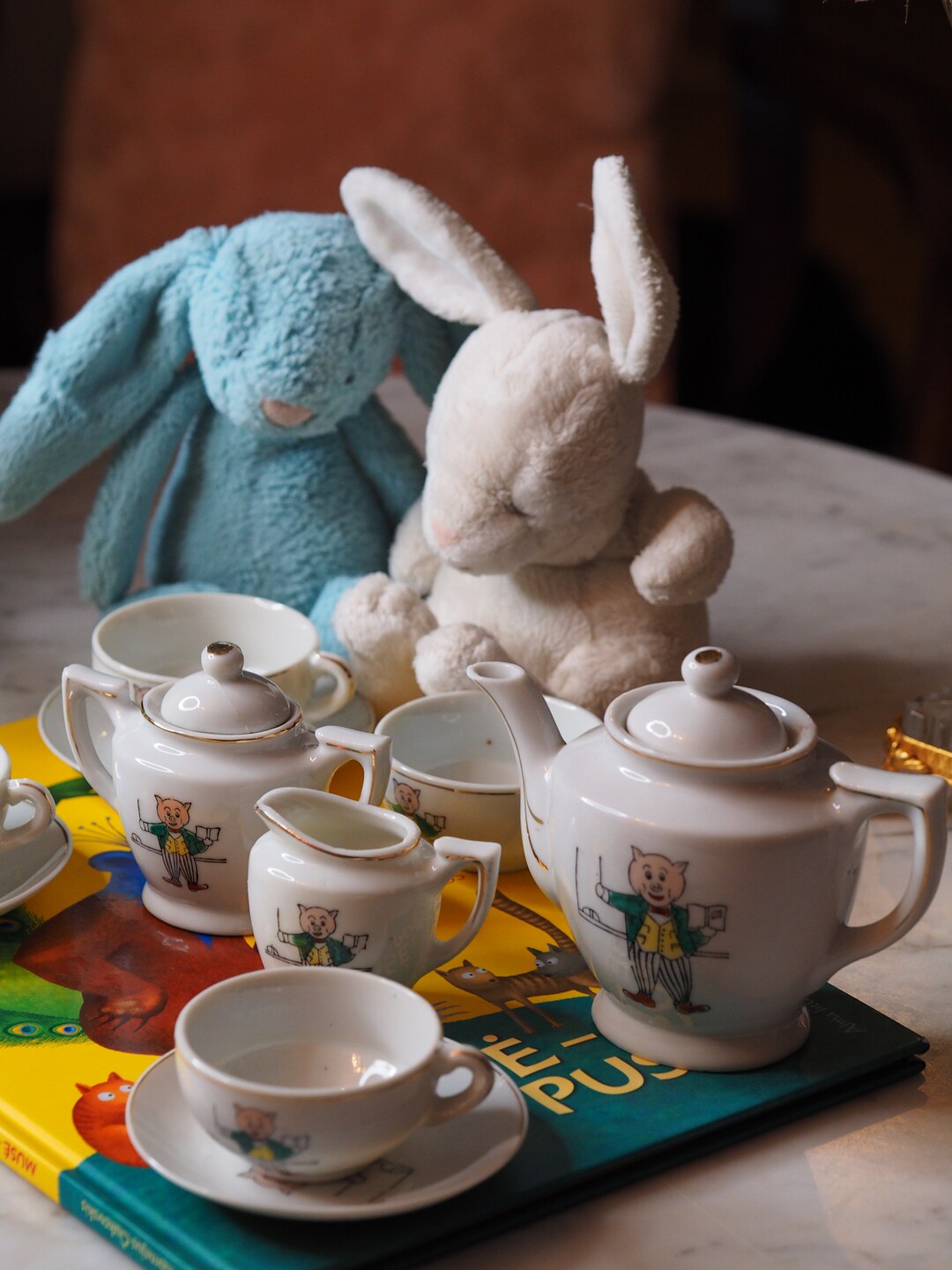 Vintage Porcelain Children Tea Set Miniature Tea Cups Teapot Etsy