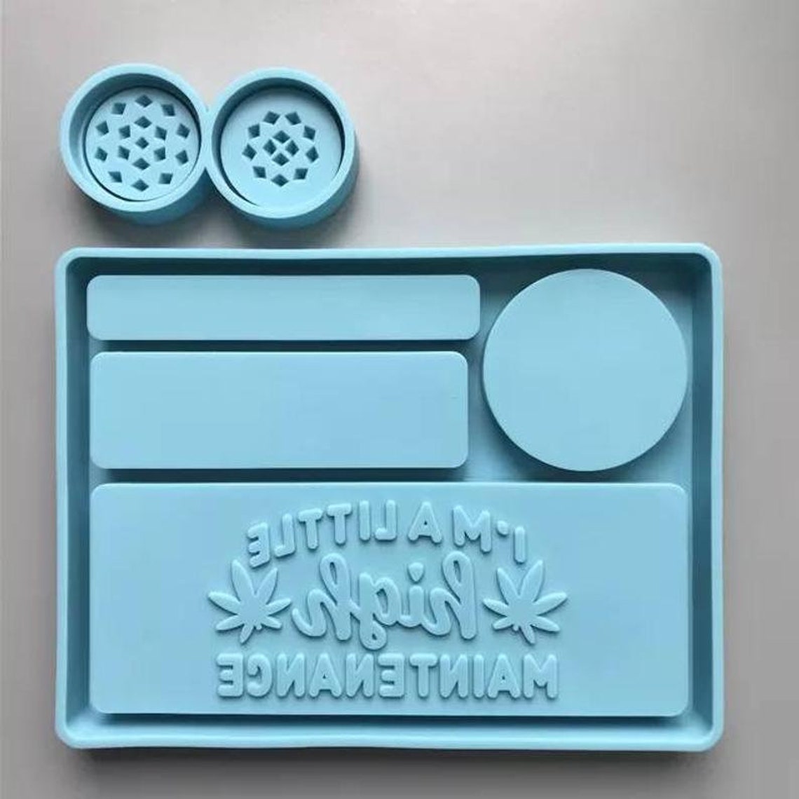 Rolling Tray & Grinder Set Mold Shiny Silicone rolling tray Etsy
