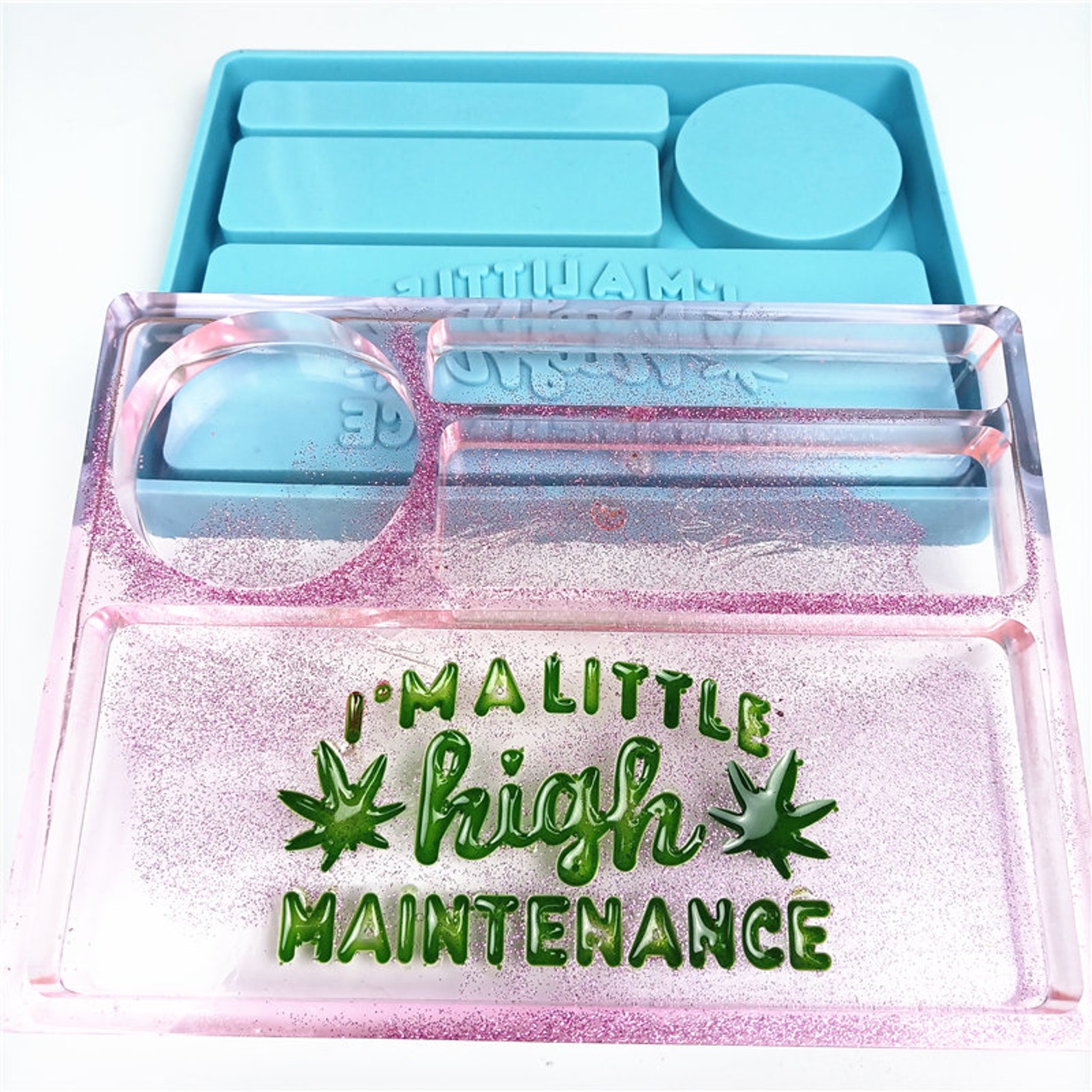 Rolling Tray & Grinder Set Mold Shiny Silicone rolling tray Etsy