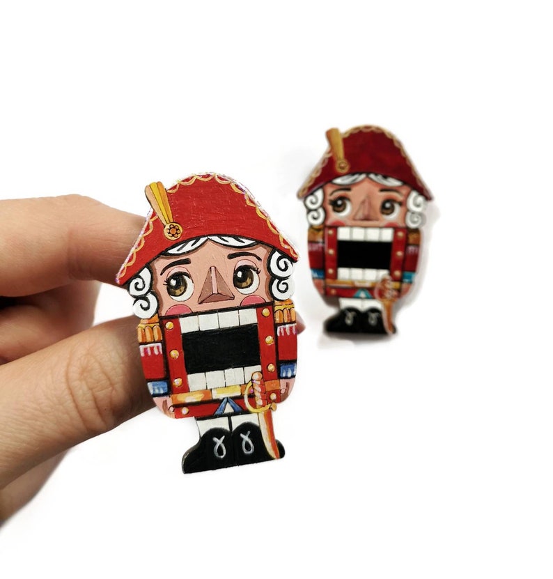 Nutcracker Pin Nutcracker Sweet Pin Wooden Pin With Stained Etsy