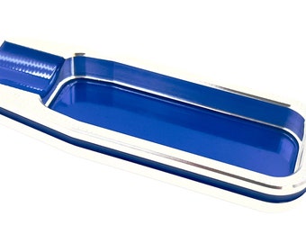 Blue Travel Cigar Ashtray, Taper Back, Travel Cigar Ashtray, Aluminum Pocket Cigar Ashtray, Blue Cigar Rest, Single Cigar Holder Ashtray