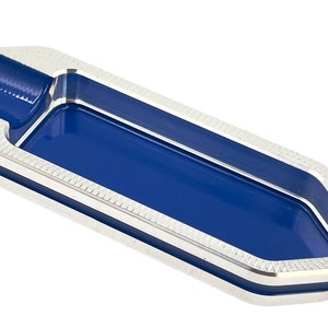 Cenicero de cigarro de bolsillo azul, soporte de cigarro de lujo, descanso de cigarro de viaje, cenicero de cigarro de aluminio de palanquilla con extremo biselado, regalo para amantes del cigarro