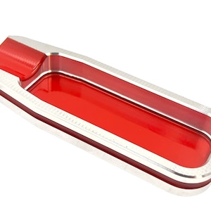 Small Red Cigar Ashtray Taper Back, Pocket Cigar Holder, Billet Aluminum Single Cigar Rest, Red Powder Coated Cigar Travel Ashtray, Dad Gift