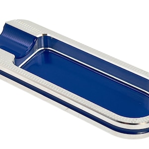 Pocket Cigar Ashtray, Blue Powder Coat Cigar Rest, Billet Aluminum Single Slot Ashtray, Stogie Ashtray, Blue Cigar Holder, Cigarette Ashtray