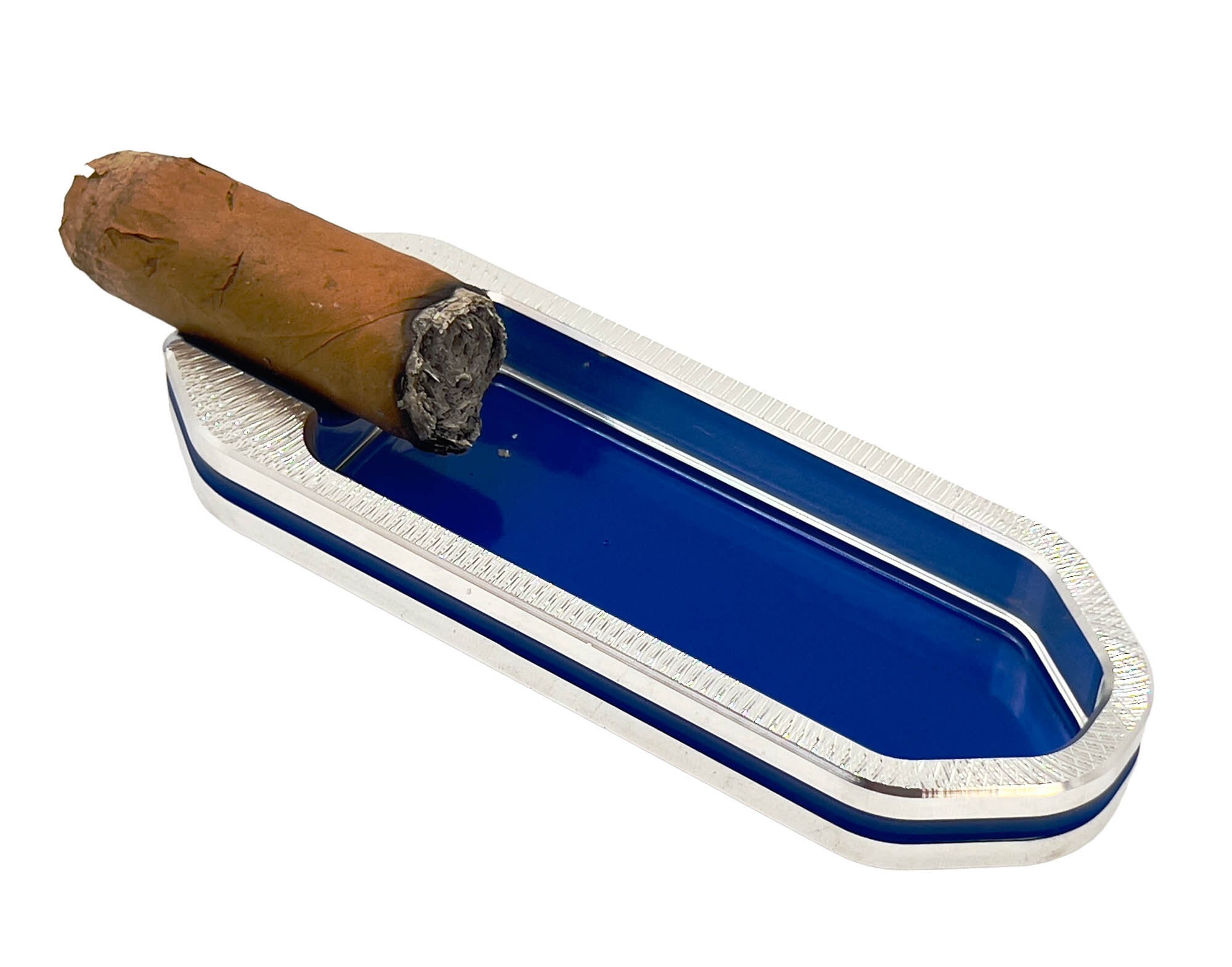 Blue Pocket Cigar Ashtray, Luxury Cigar Holder, Travel Cigar Rest