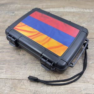 Armenian  Flag Graphic - Travel Cigar Humidor waterproof, Cigar Case for Men that Holds 6 Cigars, Cigar Humidor, Airtight Seal-Cigar Lovers