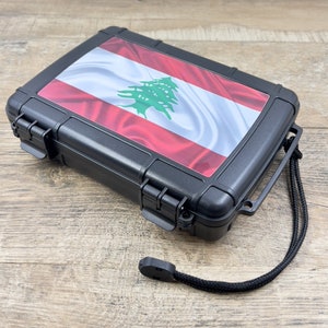 Travel Cigar Humidor waterproof - Lebanese Flag Graphic, Cigar Case for Men that Holds 6 Cigars, Cigar Humidor, Airtight Seal- cigar lovers