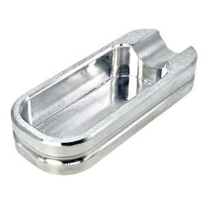 single cigar ashtray - billet aluminum - cnc machined - mirror  polished - mini series - size: 1&quot; X 2&quot; X 4-3/4&quot;