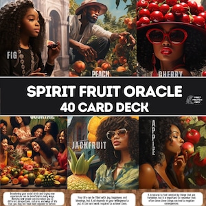 Spirit Fruit Oracle Card Deck |40 Tarot Size Cards Spiritual Messages Black African American Divination With Meaning |Street Priestess Tarot