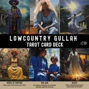 Gullah Tarot Deck | 78 Tarot Size Cards |  Lowcountry Inspired Black Tarot Deck | African American Divination Cards With Meaning