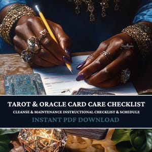 Lista de verificación y programa imprimible para el cuidado de las cartas de adivinación / Mantenimiento de la limpieza del oráculo del tarot / Descarga digital instantánea en PDF / Sacerdotisa callejera