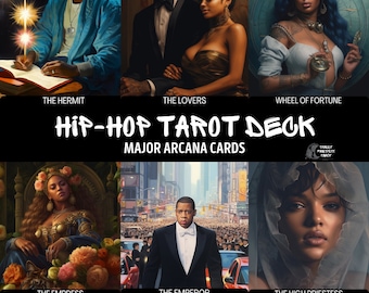 Hip Hop Major Arcana Tarot Deck With Digital Guide | 22 Tarot Size Cards With Meaning | Black African American Divination | Street Priestess