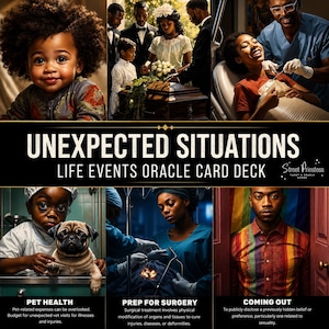Unexpected Situations Oracle Card Deck | 60 Tarot-Sized Cards | African American Black People Divination | Street Priestess Tarot image 1