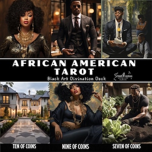 Mazzo di tarocchi afroamericani / Carte dei tarocchi della cultura dei neri / Divinazione dell'arte nera afrocentrica / Sacerdotessa di strada
