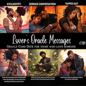 Lovers Oracle Card Deck | Relationship, Love Messages | 41 Large Size Oracle Cards | Black People African American Divination