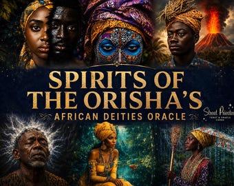 Spirits of the Orishas Oracle Deck With Digital Guide | 64 Tarot-Sized Cards | African American Black Divination | Street Priestess
