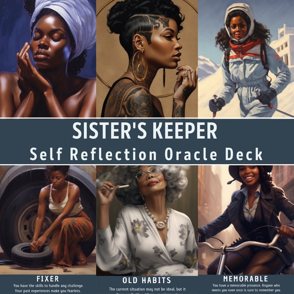 Original Sister's Keeper Oracle Deck |Self Reflective Messages | Black African American Divination Cards With Meaning Street Priestess Tarot