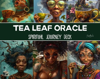 Tea Leaf Oracle Card Deck | 51 Tarot-Sized Cards | African American Black Divination Cards | Street Priestess Tarot