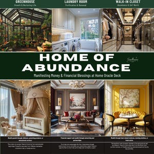 Home of Abundance Oracle Deck | Manifesting Money Fortune Telling | 48 Tarot-Sized Cards| Digital Guide Money Rituals House Blessings
