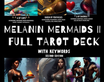 Melanin Mermaids Tarot Deck: Black Divination Cards with Digital Guidebook