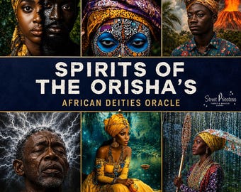 Spirits of the Orishas Oracle Deck With Digital Guide | 64 Tarot-Sized Cards | African American Black Divination | Street Priestess